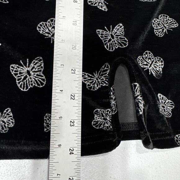 Lot of 2 Shein Balck Velour Butterflies Dress & Animal Print Skirt Girls 11/12 - Picture 6 of 7